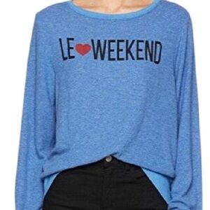 NEW Wildfox Le Weekend Blue Baggy Beach jumper